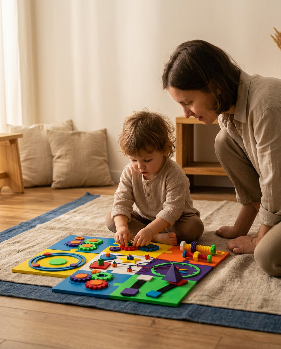 Criança e adulto brincando juntos