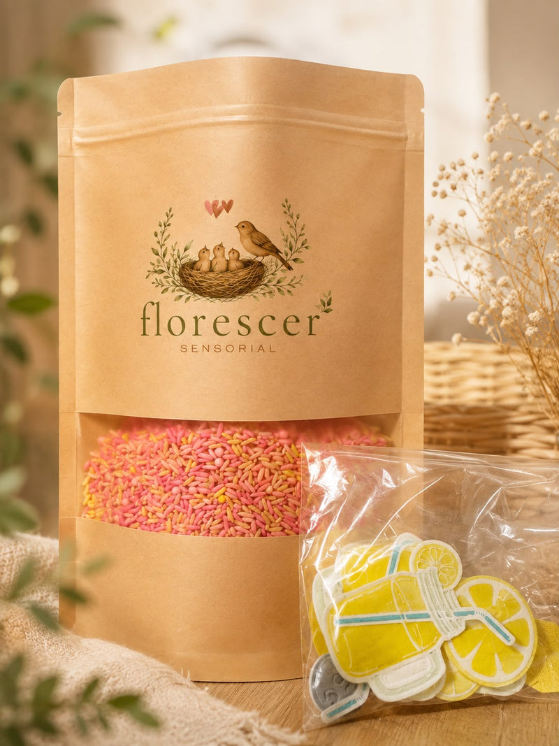 🌿 Explorar & Sentir: Pink Lemonade— Arroz Colorido + Miniaturas